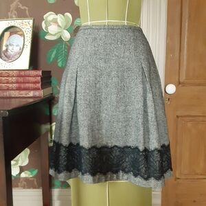 INTUITIONS Tweed Skirt with Lace Trim Size 4